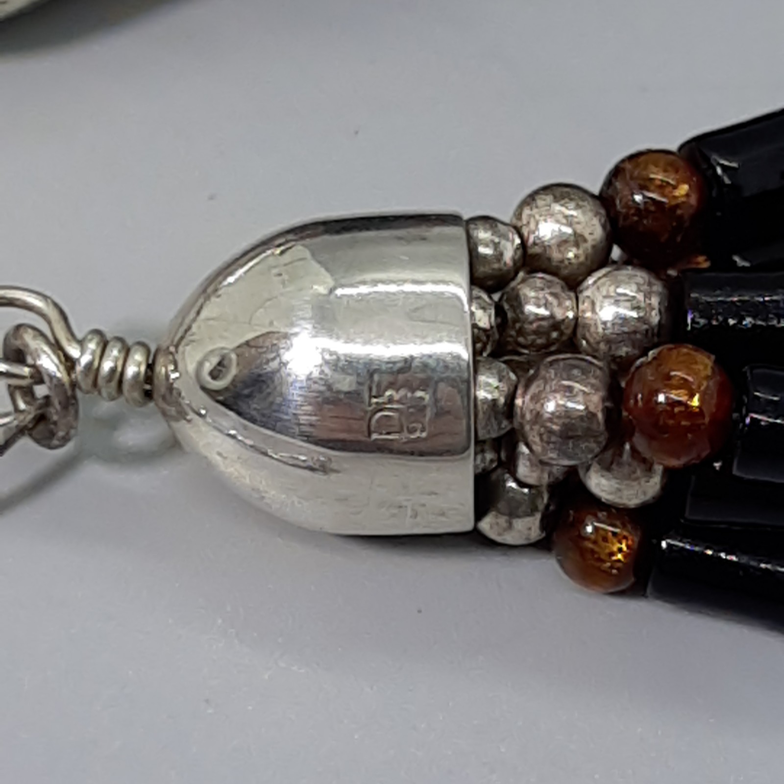 JAY KING DTR DESERT ROSE TRADING Black Coral Bead & Sterling Silver Necklace 925