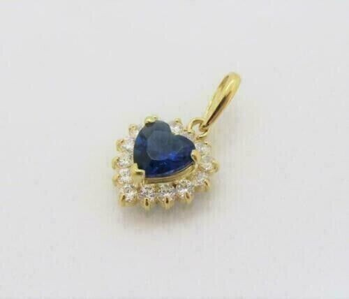 2 Ct Heart Cut Simulated Blue Sapphire Women’s Pendant In 14K yellow Gold Plated