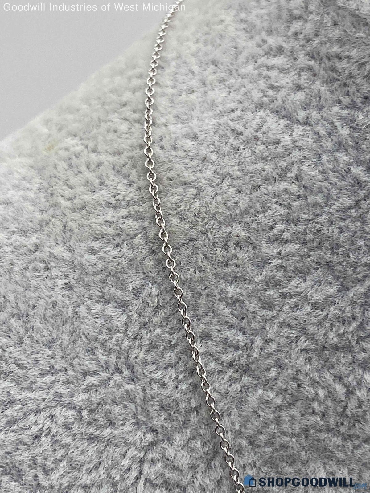 17.75″ 14K White Gold 1.0mm Rolo Chain Necklace – 1.660 grams