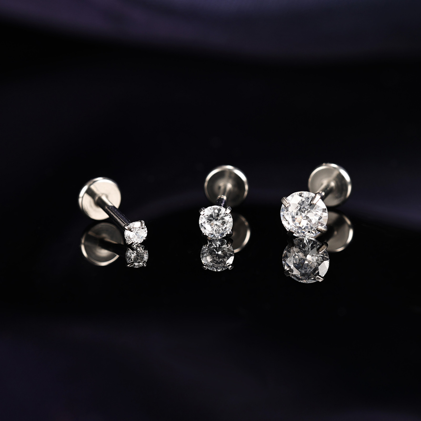 18g/16g Stainless Steel Labret Rings Flat Back Stud Earring Medusa Lip Piercing
