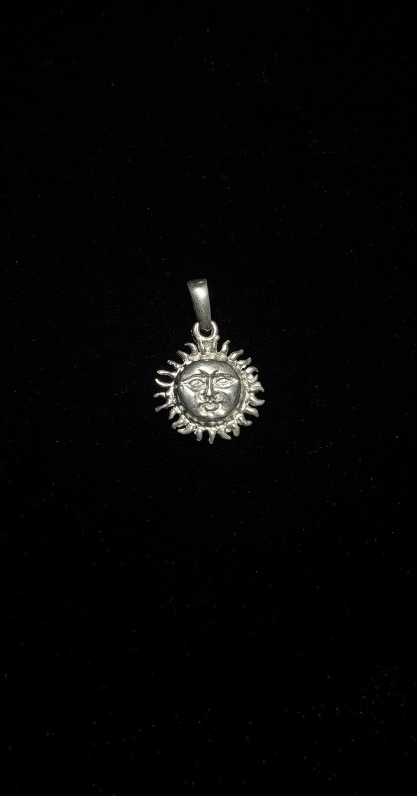 SOLID 925 Sterling Silver Sun Pendant Jewelry With 925 Mex Stamping on the Bail