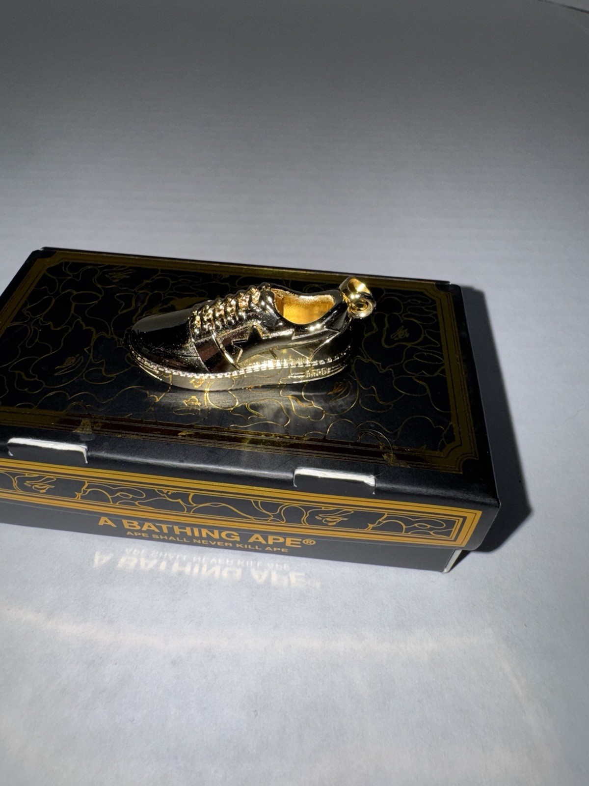 GOLD BAPE Sneaker pendant (PENDANT ONLY) with box. SEE DESCRIPTION!