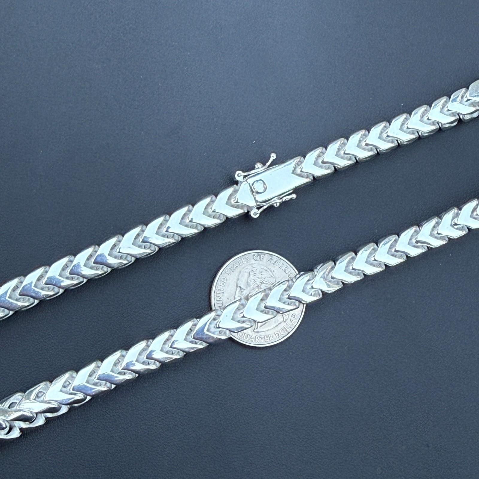 8mm Box Franco Chain Necklace – Solid 925 Sterling Silver Or Oxidized Rhodium