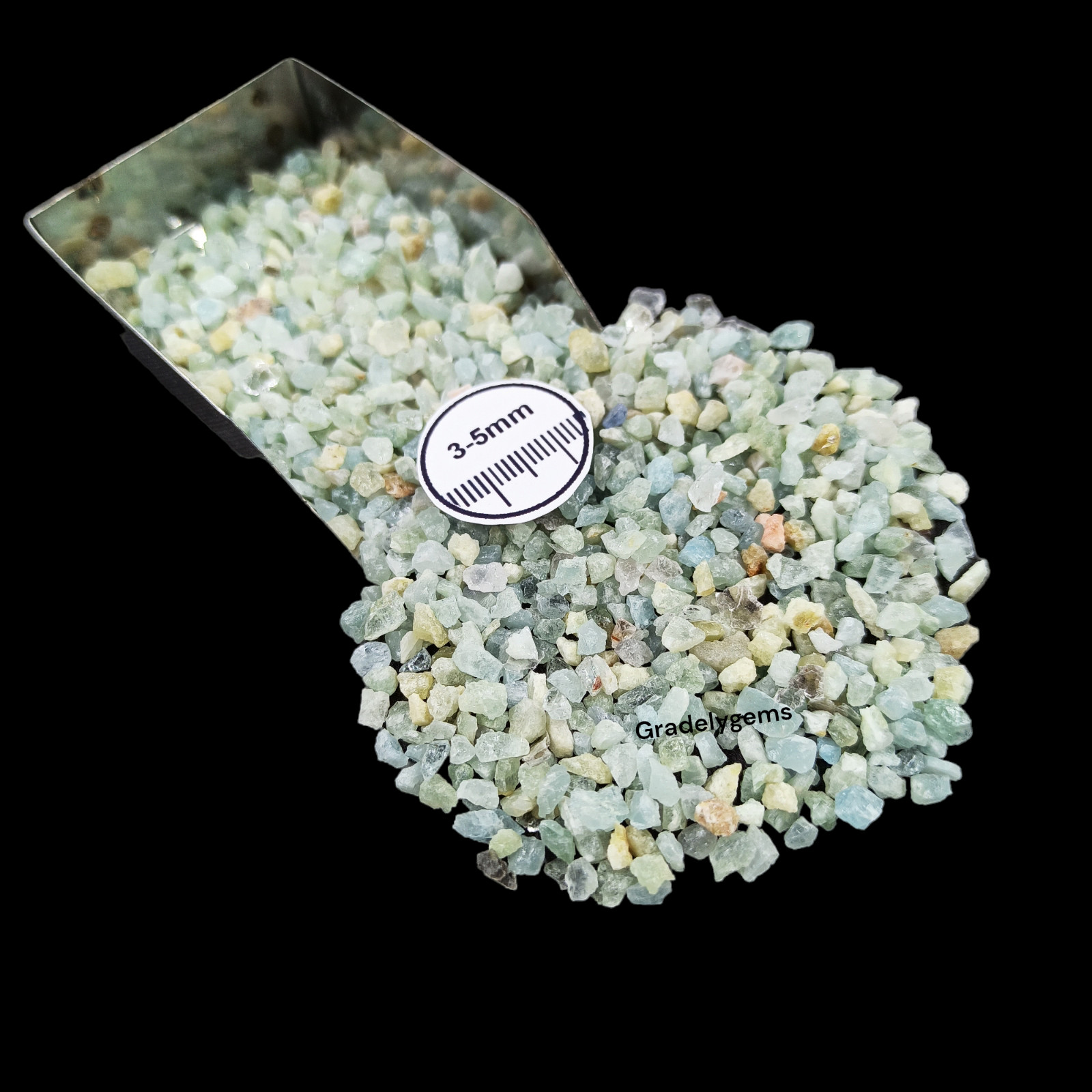 Premium Aquamarine Gemstone Crushed Powder – for Resin Art, Craft, Ring inlay