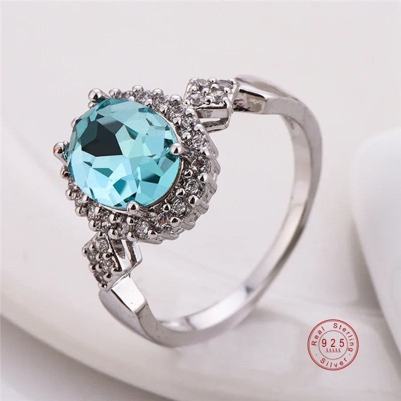 Stackable Ring 925 Sterling Silver Round Black Zircon Tension Mount Jewelry