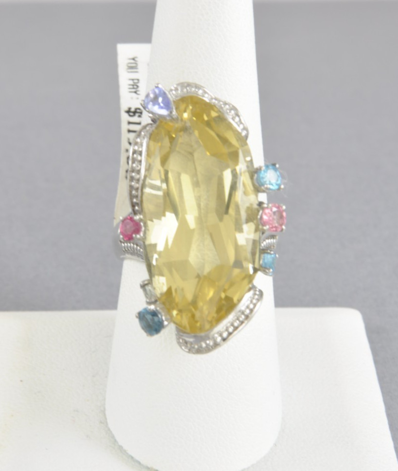 Sterling Bold 20.00 ct tw Multi-gemstone Ring – Size 8