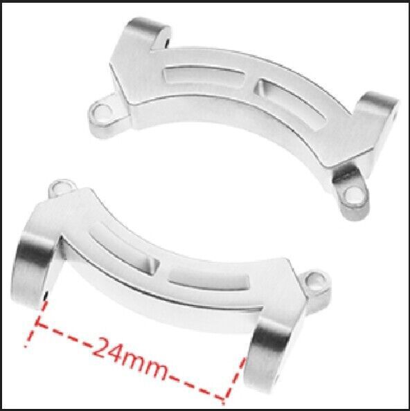 Silver Metal Adapters 24mm Bands for Citizen Eco-Drive Promaster BJ8050