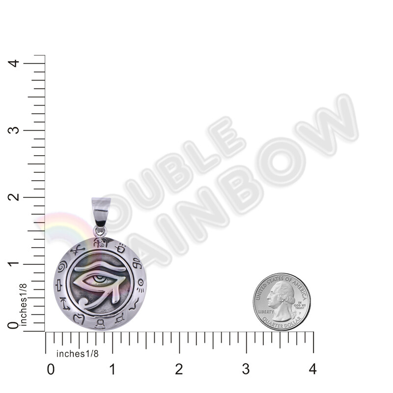 Egypt Medallion Eye of Horus Men Stainless Steel Necklace Pendant Chain*P215