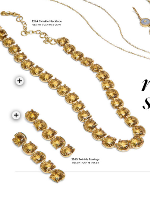 Cabi New NIP Twinkle Necklace #2264 faux gold w gold crystals Was $109