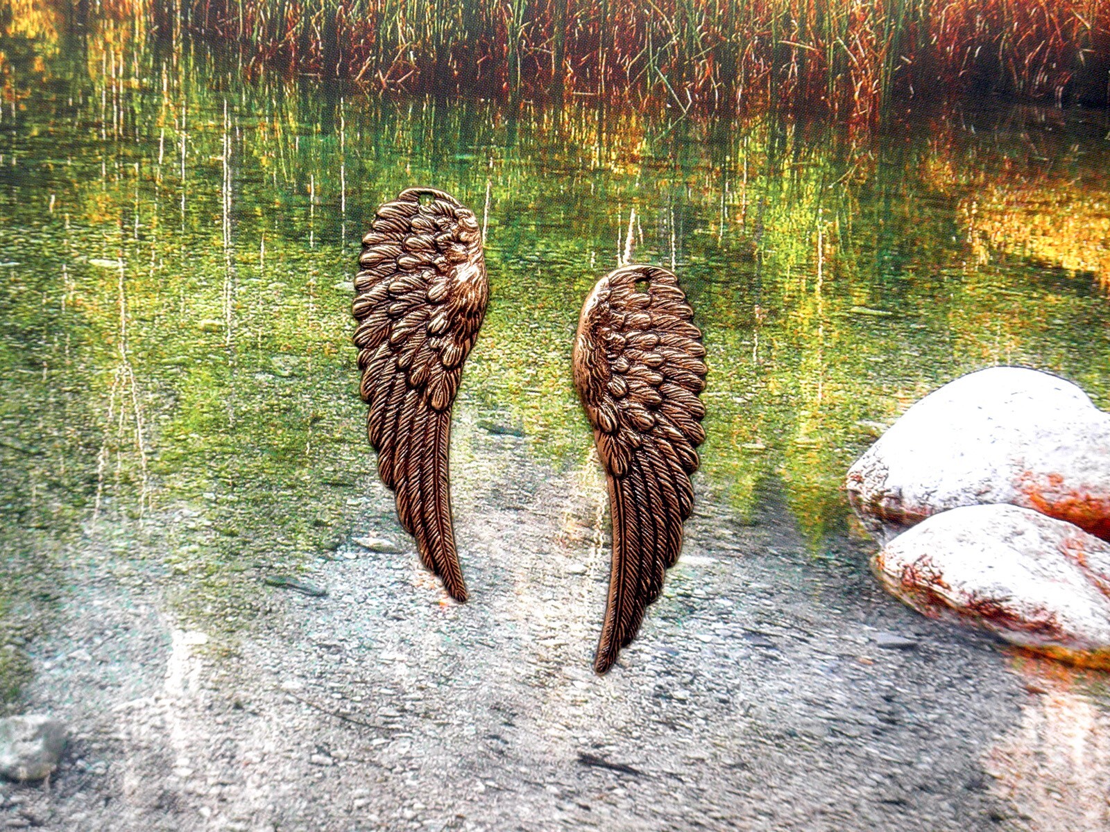 #5034 ANTIQUED GOLD LEFT & RIGHT ANGEL WINGS – 2 Pcs (1 Pair)