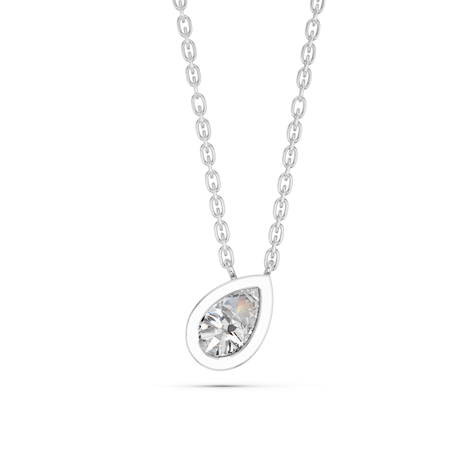 0.75 Ct Moissanite Stone Bezel Set Pendant With 18″ Chain in 925/10K for Women