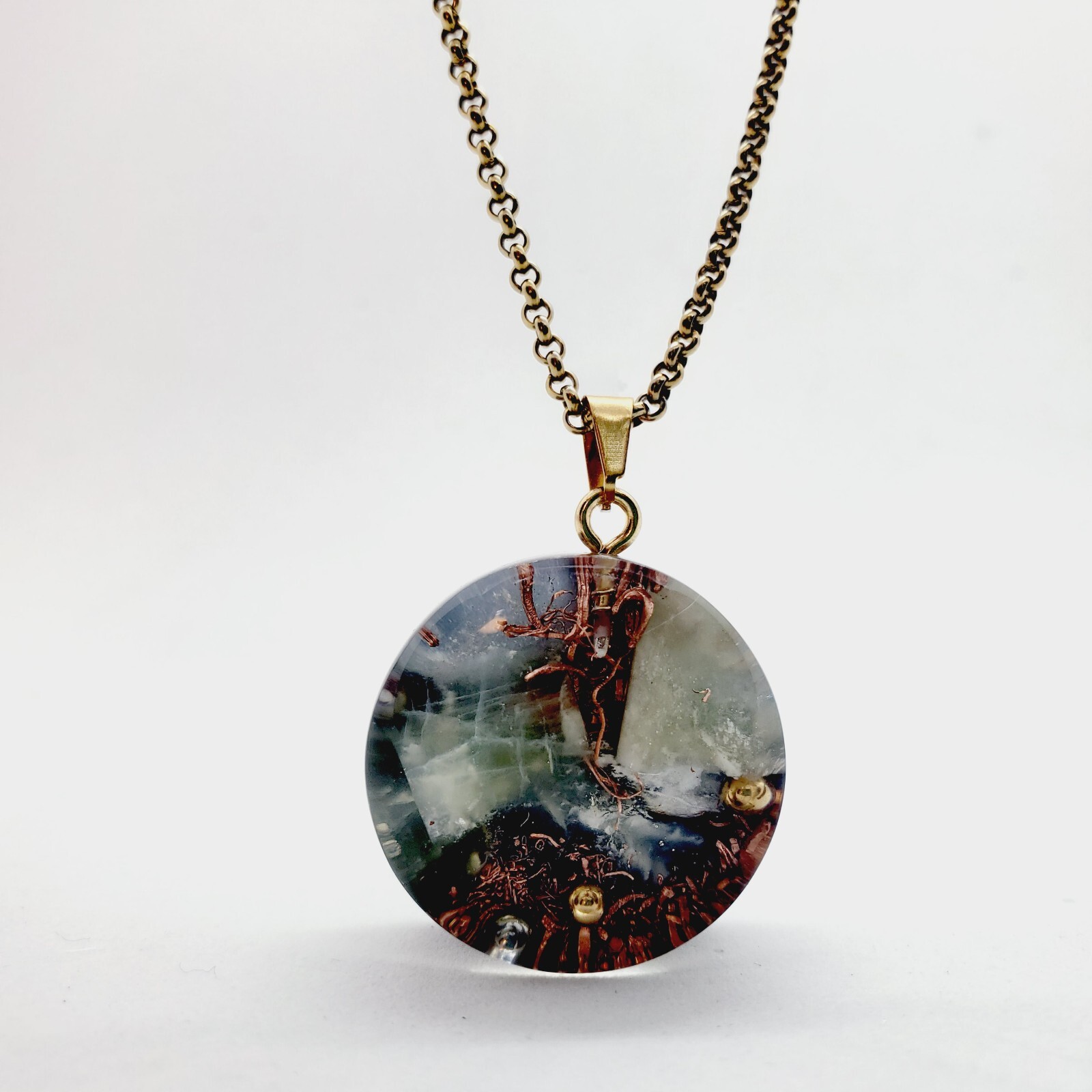 CRYSTAL JADE Orgone Energy Necklace. Calm, Harmony, Heart Chakra, Meditation