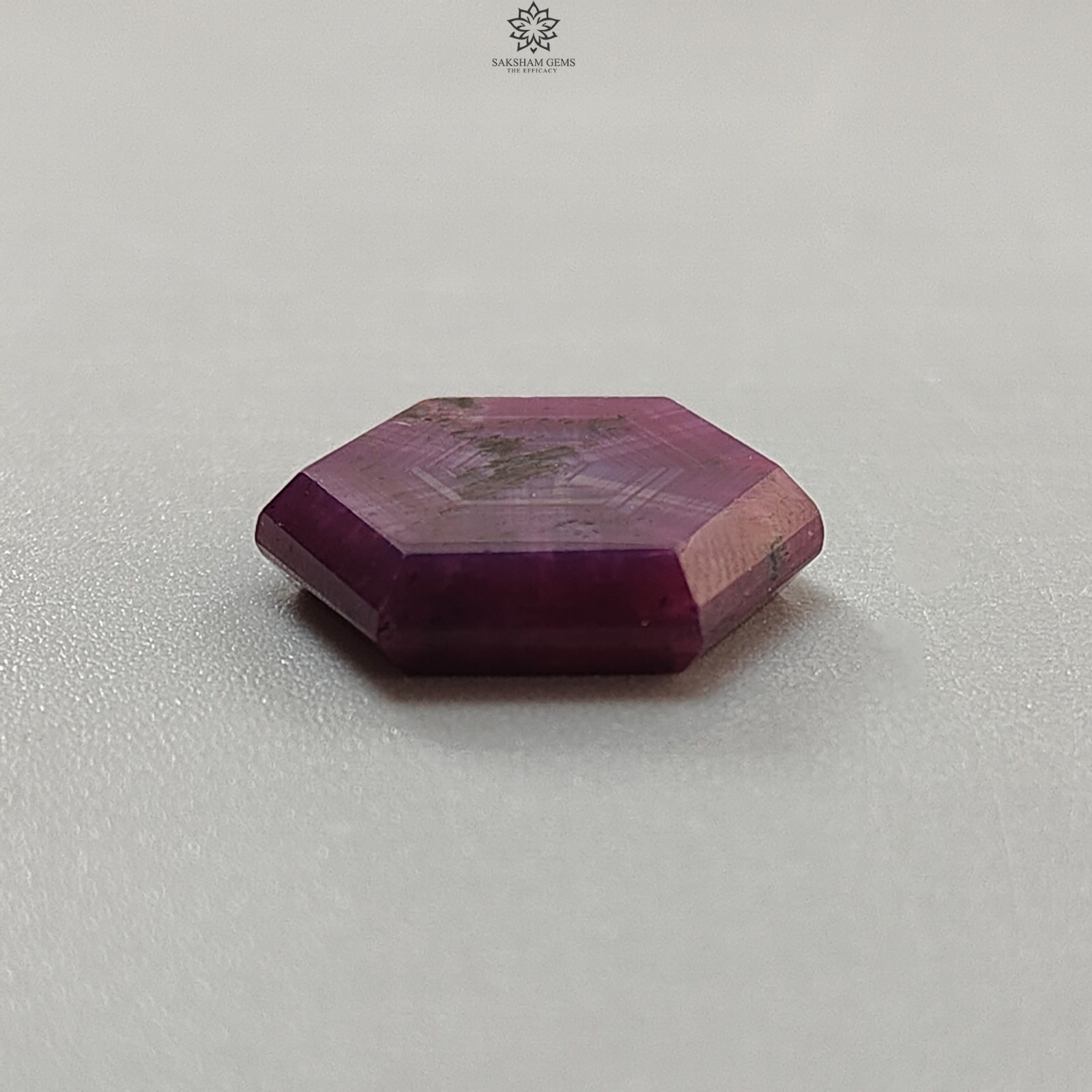 13.90cts Natural Untreated Ruby Gemstone Trapiche Hexagon Flat Slices 17.5*15mm
