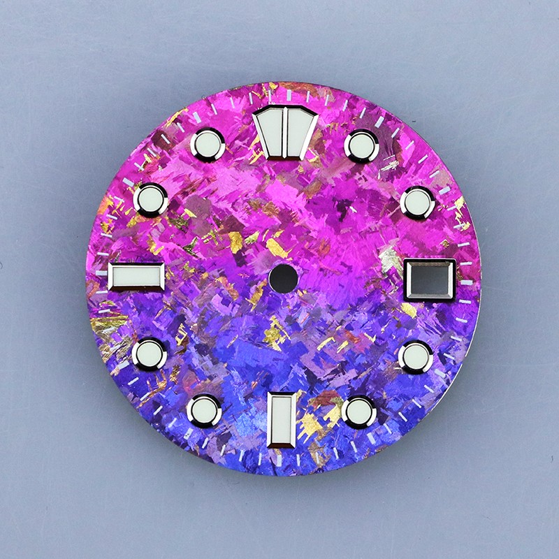28.5mm Ice Crystal Titanium Mod Dial For NH34 NH35 BGW9 / C3 Lume Custom Logo