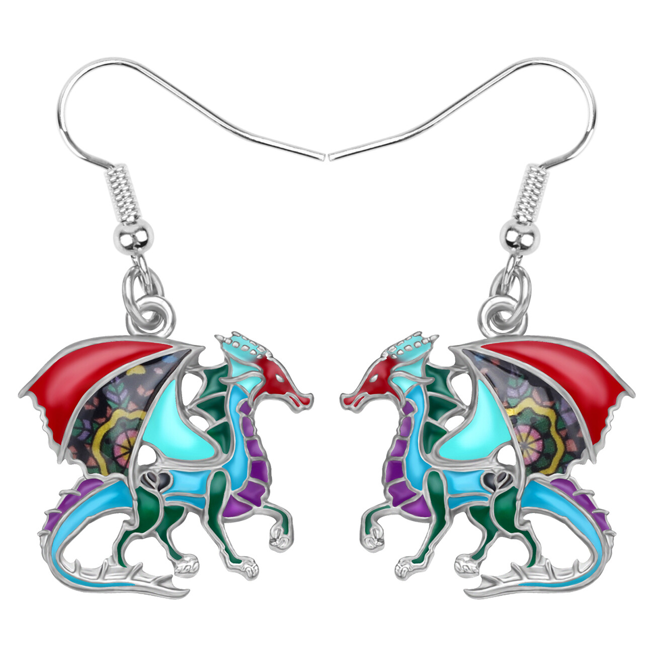 Enamel Alloy Vintage Dragon Fly Earrings Dangle For Women Kid Charm Jewelry Gift