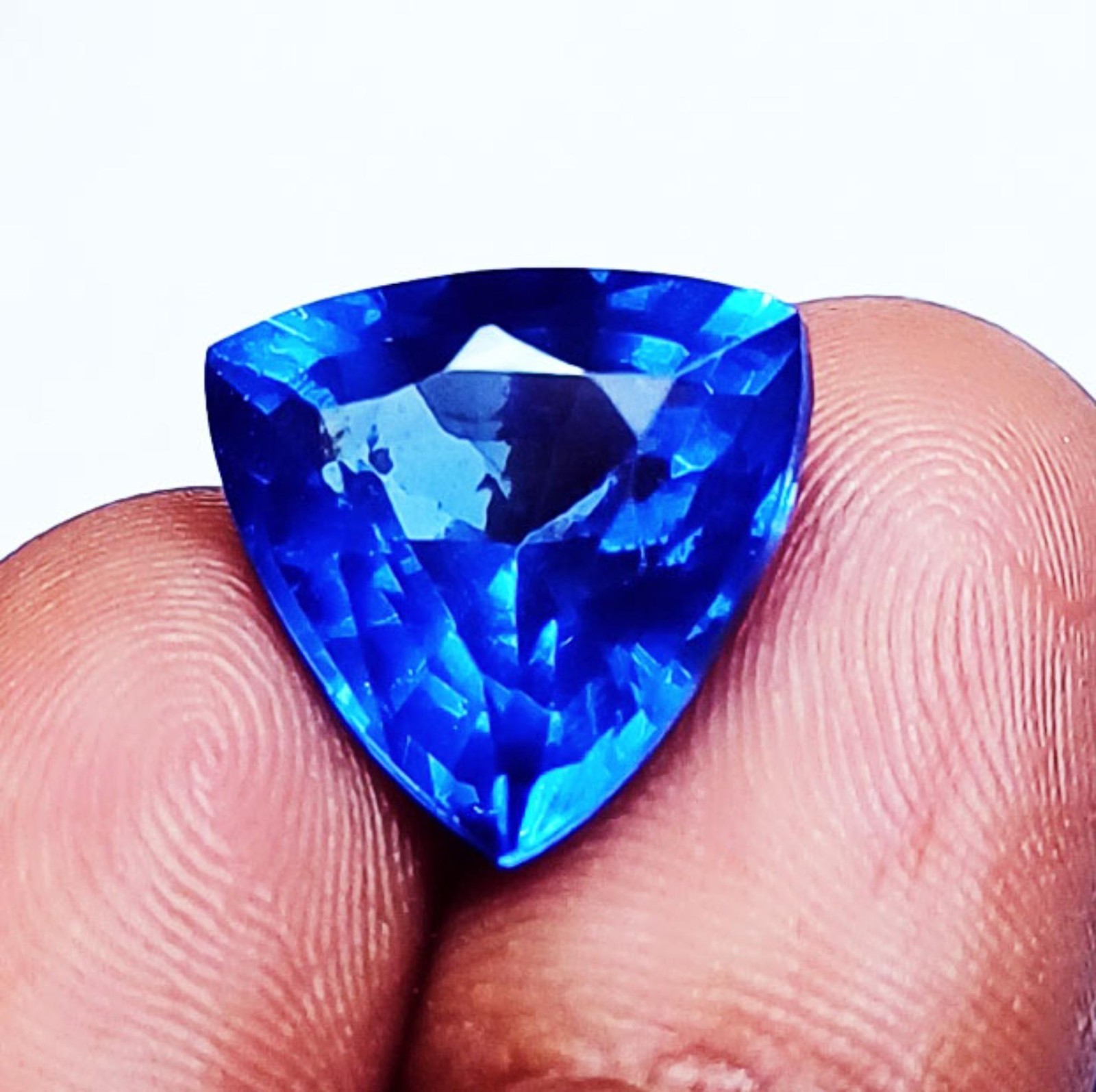 Natural Blue Sapphire Trillion Cut 9.45+ Ct Certified Loose Gemstone ~ Free Gift