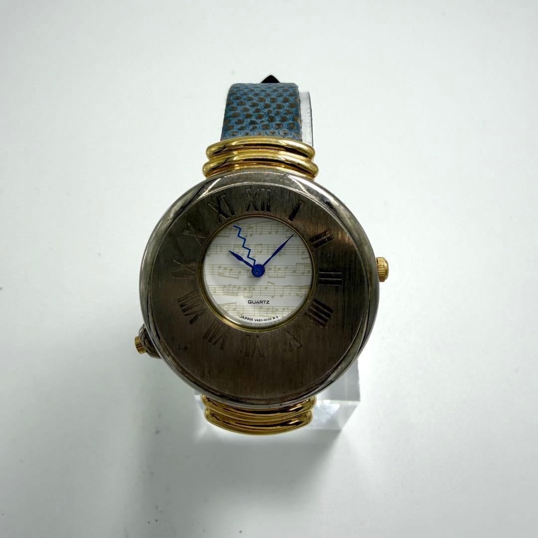 Rare Seiko Melody Watch V421-0040 Quartz Musical Notes Dial JDM