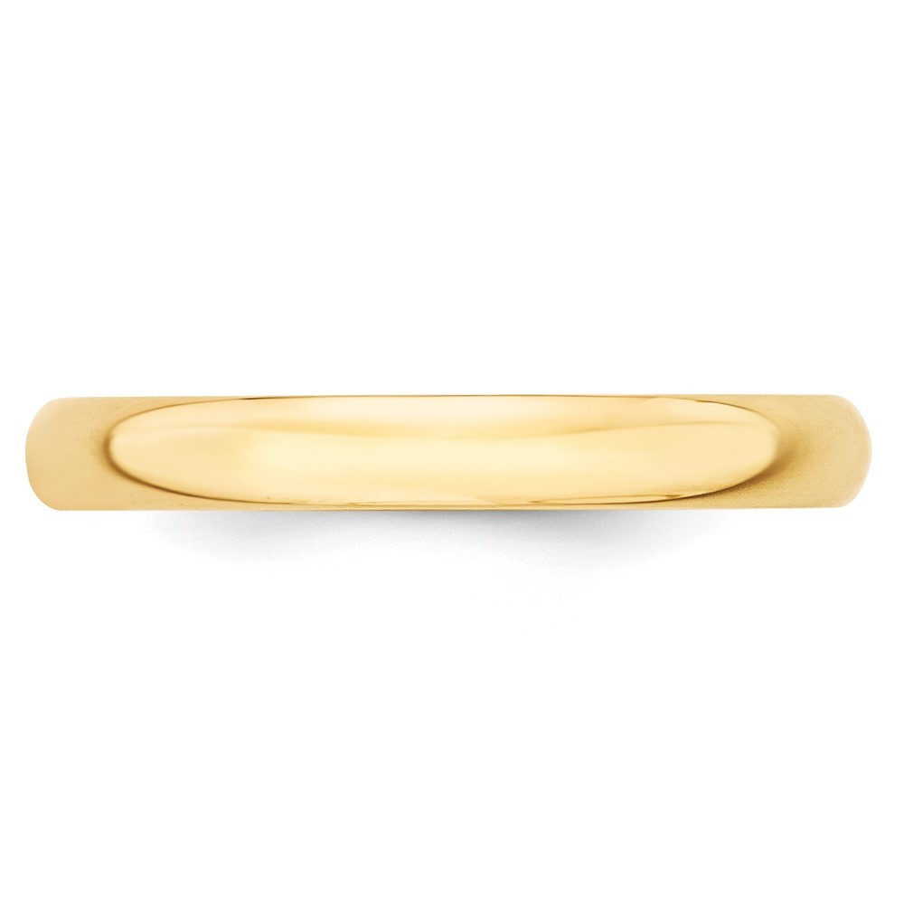 10k Yellow Gold 3mm Lightweight Half Round Wedding Band Ring Size 6