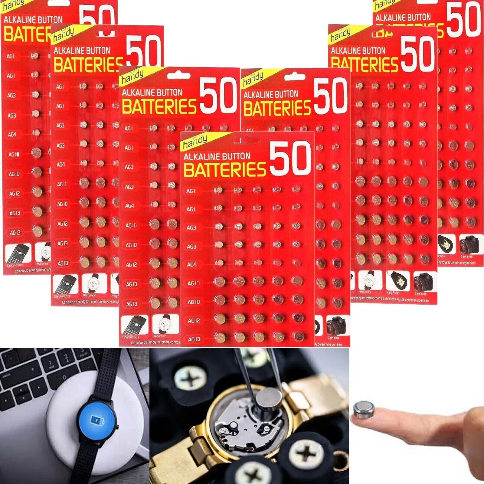 50 X Mix ASSORTED Watch Cell Batteries AG1 AG3 AG4 AG10 AG12 AG13