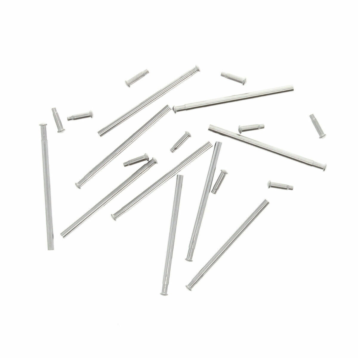 10 SET 20MM TUBE FRICTION PINS FOR FIXING MENS WATCH BAND FLIP LOCK CLASP STEEL