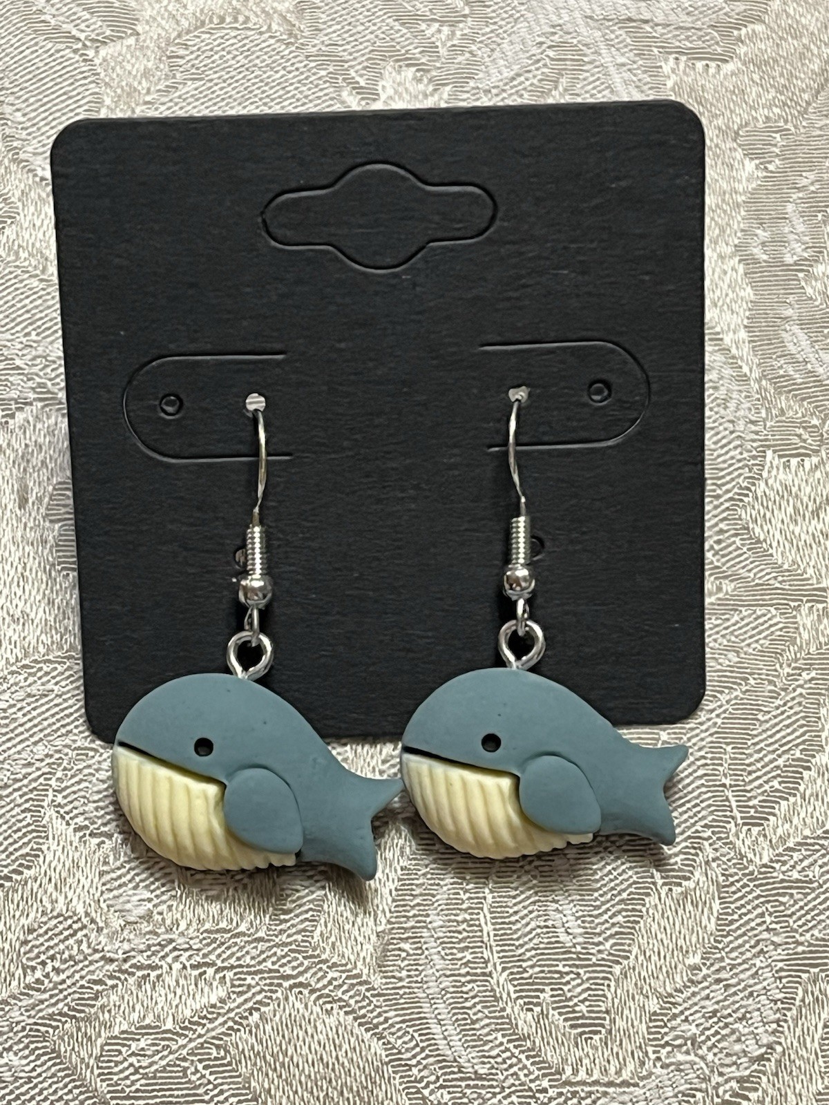 Cartoon Whale Silver Resin Dangle Fashion Bohemian Casual Fun Earrings