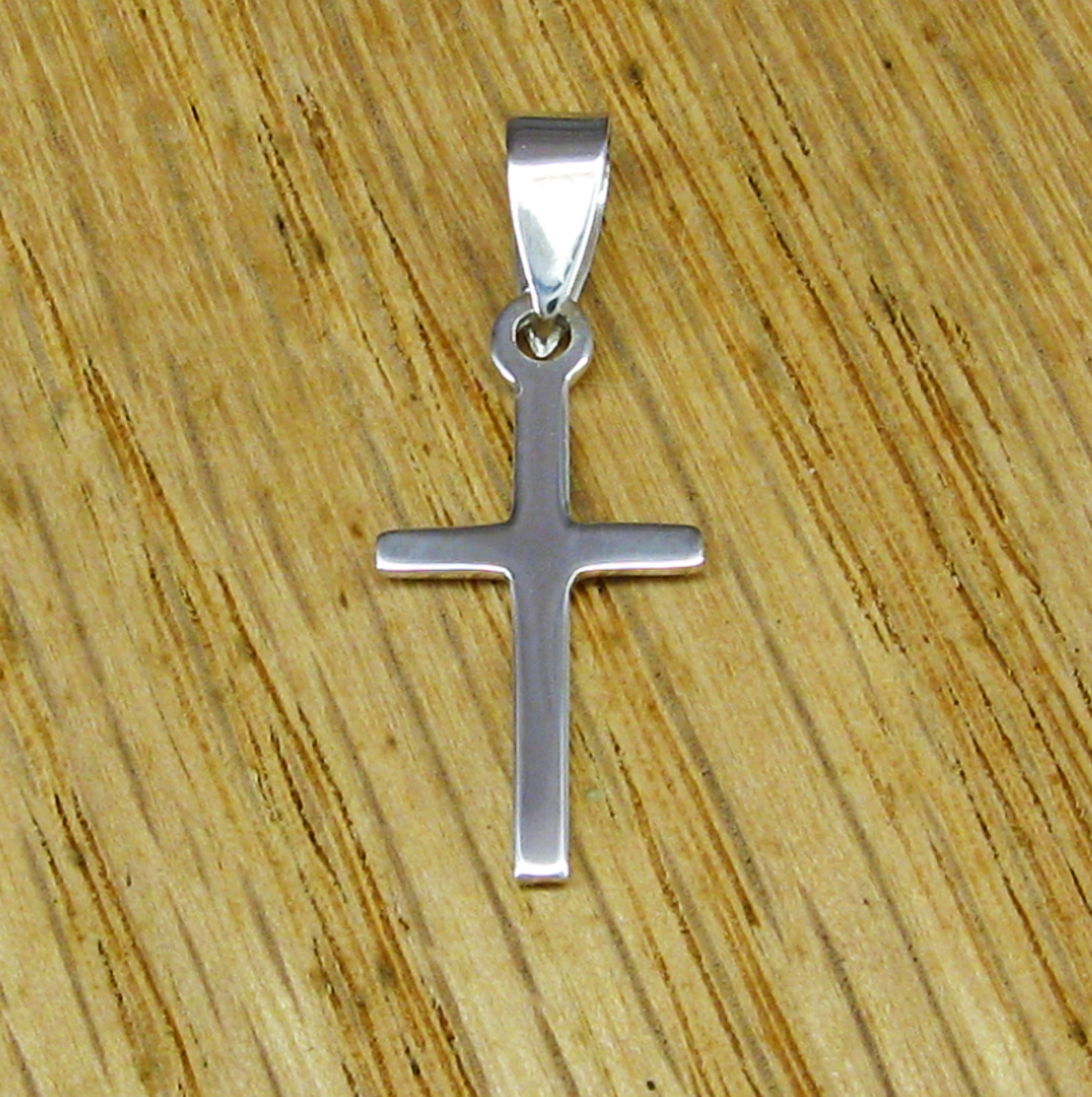 Small Plain & Simple Cross Pendant in SOLID 925 Sterling Silver – NEW!