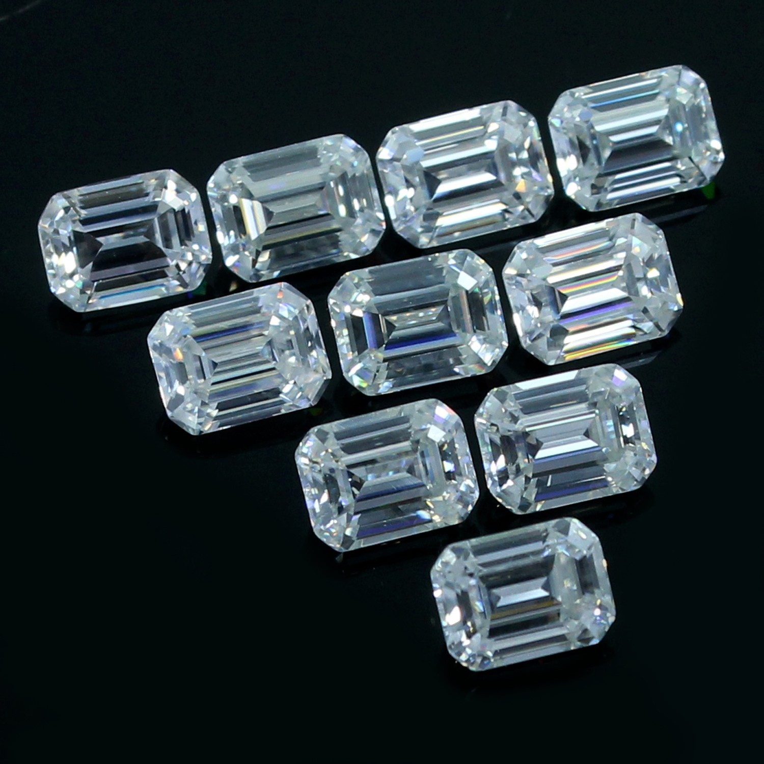 Natural 3 Ct Certified DE Color VVS1 White 2.5×5 MM Emerald Diamond 10 Pcs Lot