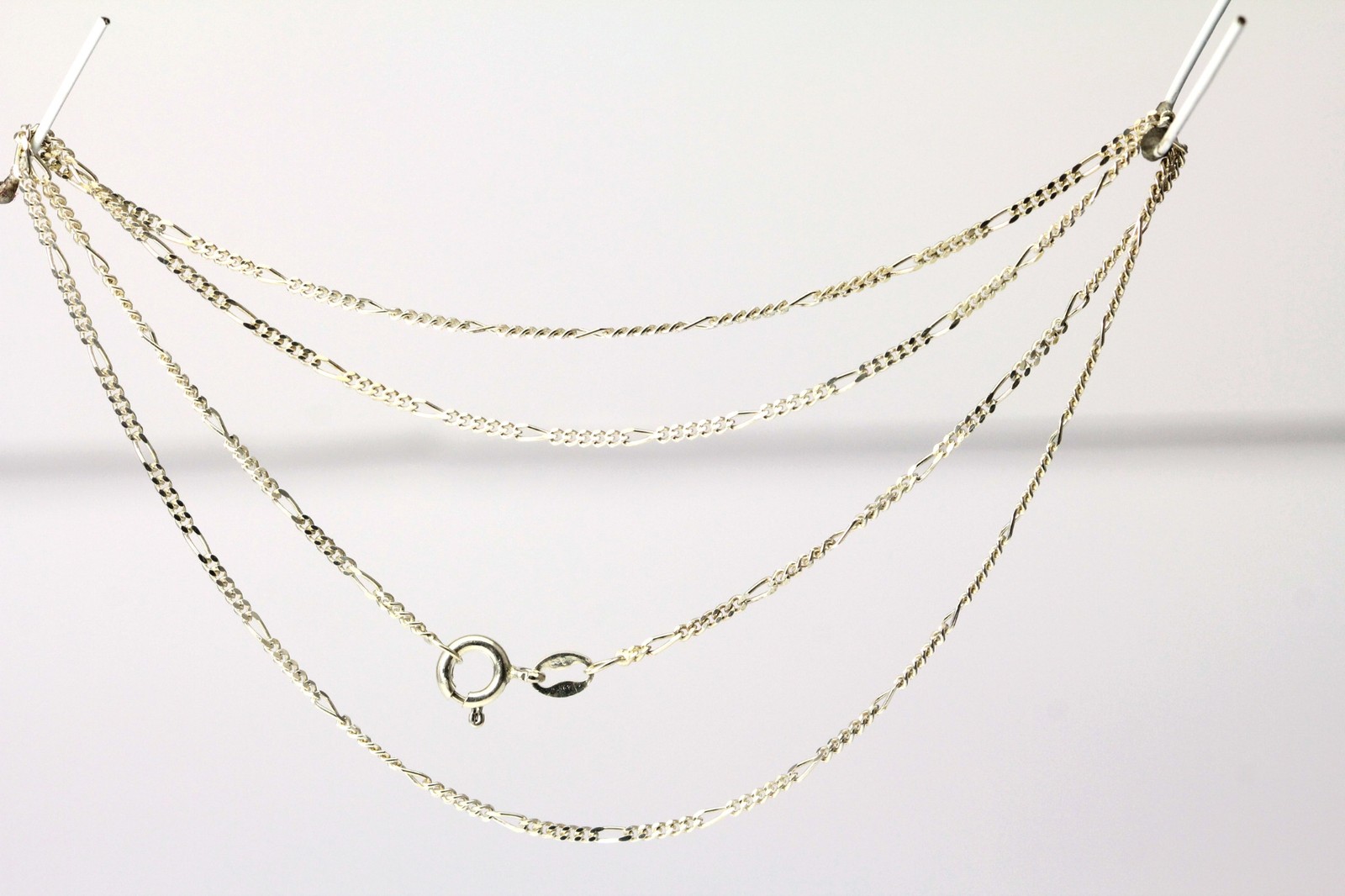 Blast White 19-1/2 inch 925 Sterling .8mm Figaro Link Necklace 2.4g (NEC2631)