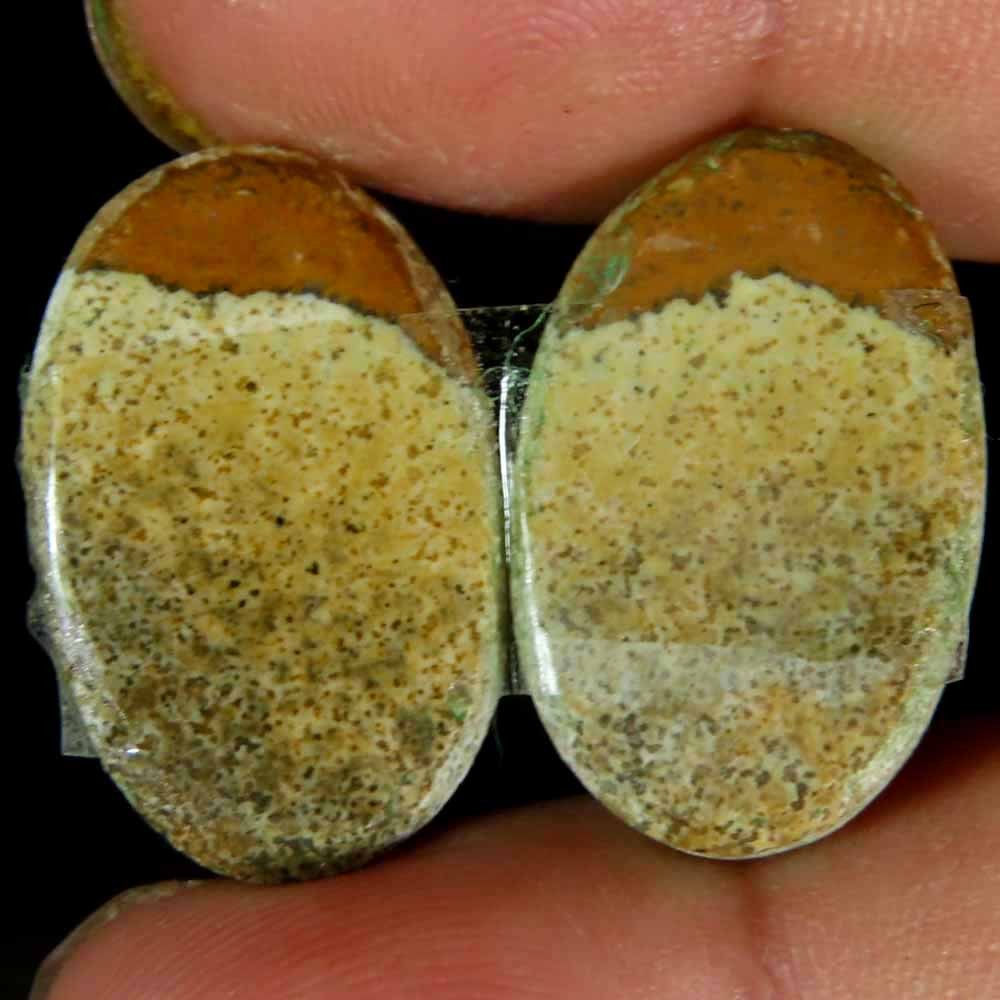 29.70Cts.100%Natural Designer Picture Jasper Pair Oval Cab 14x23x4mm Gemstone
