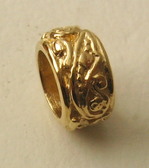 GENUINE SERENITY 9K 9ct SOLID YELLOW GOLD CHARM ORNATE BEAD