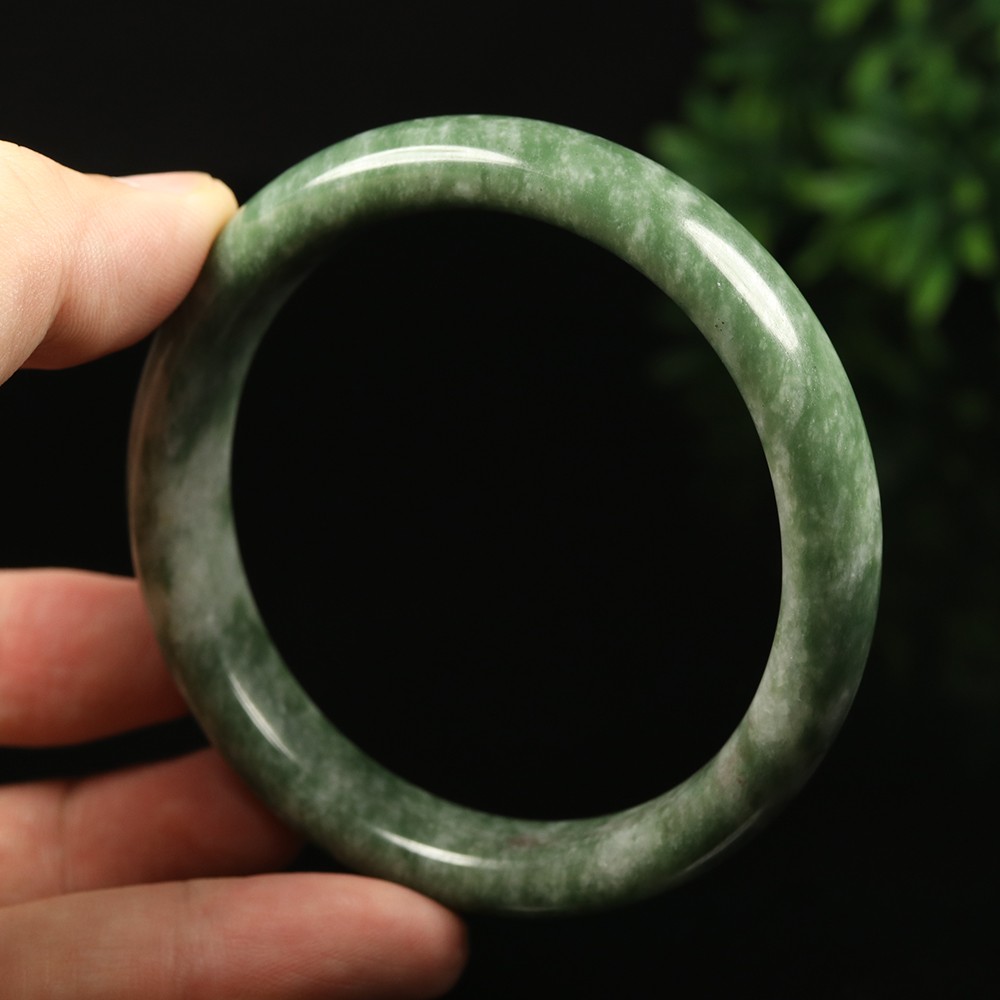 63mm Grade A 100% Natural Green Jade Bangle Bracelet Women’s Bracelet 33888