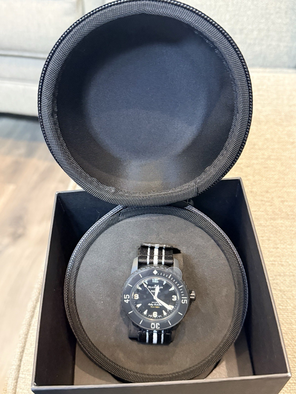 SWATCH Blancpain Scuba Fifty Fathoms Ocean of Storms SO35B400 New