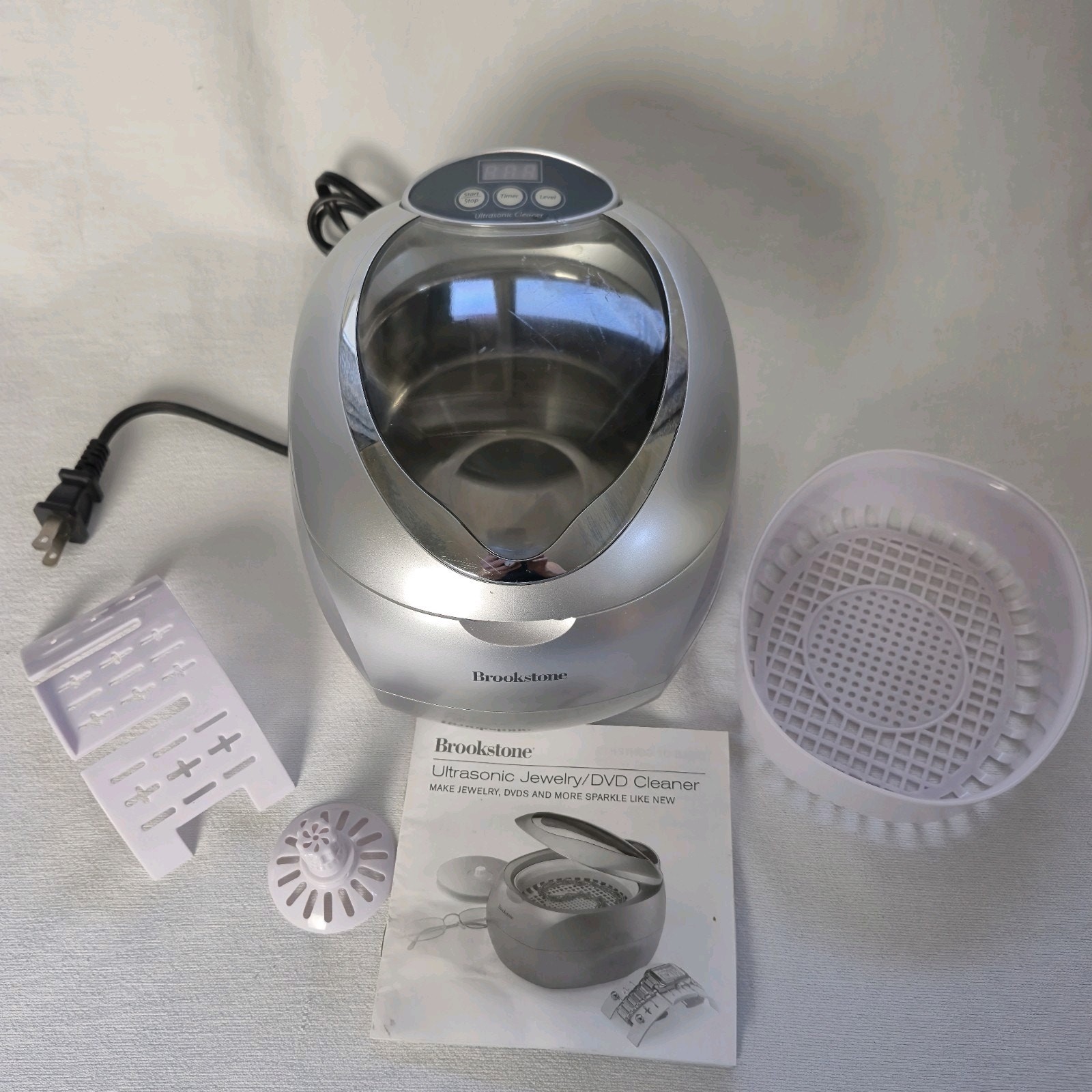 Brookstone Ultrasonic Cleaner Jewelry DVD Eyeglass Watches & More CD-7830A
