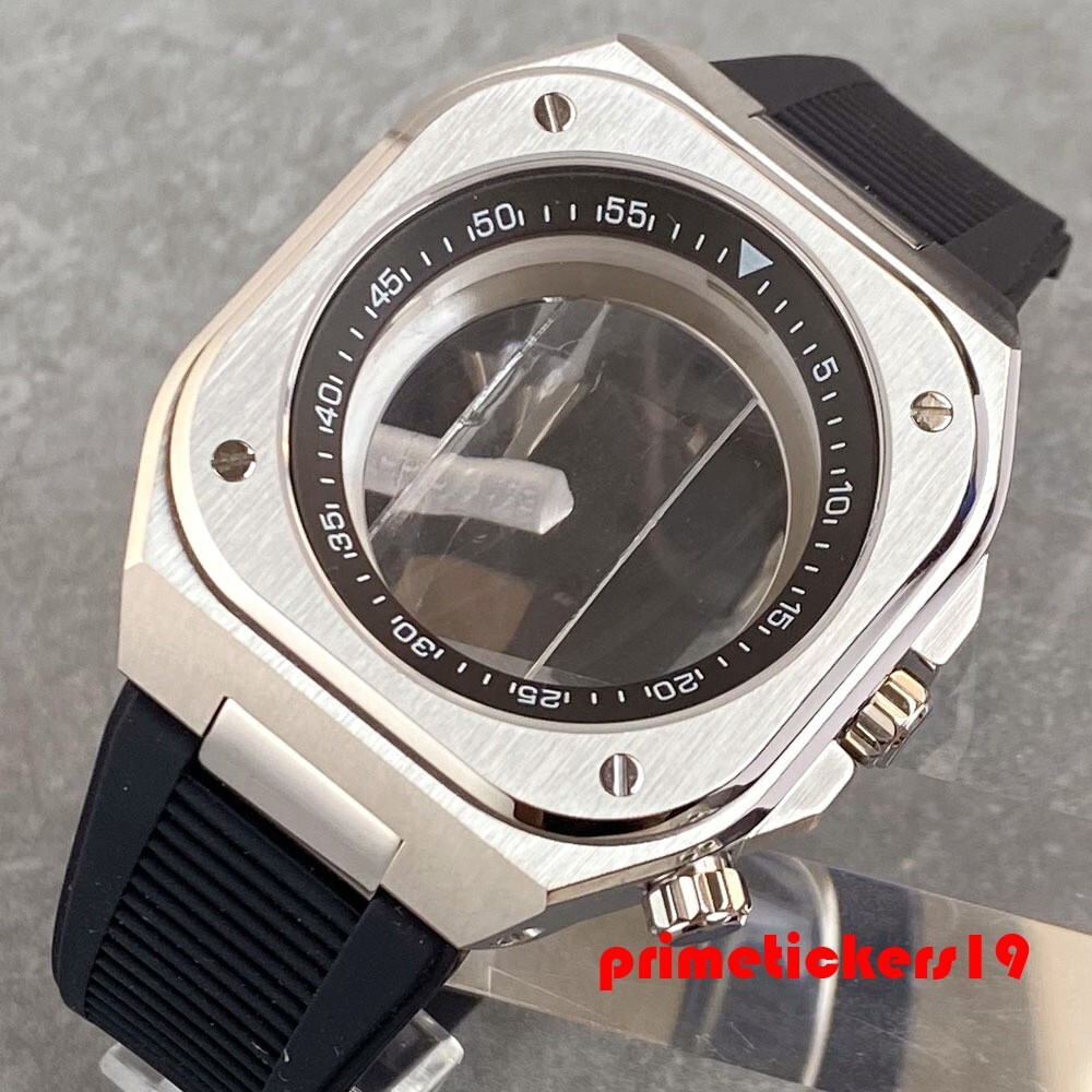 42mm Watch Case Band Sapphire+Chapter Ring Exhibition Back Fit NH35 NH36 NH38