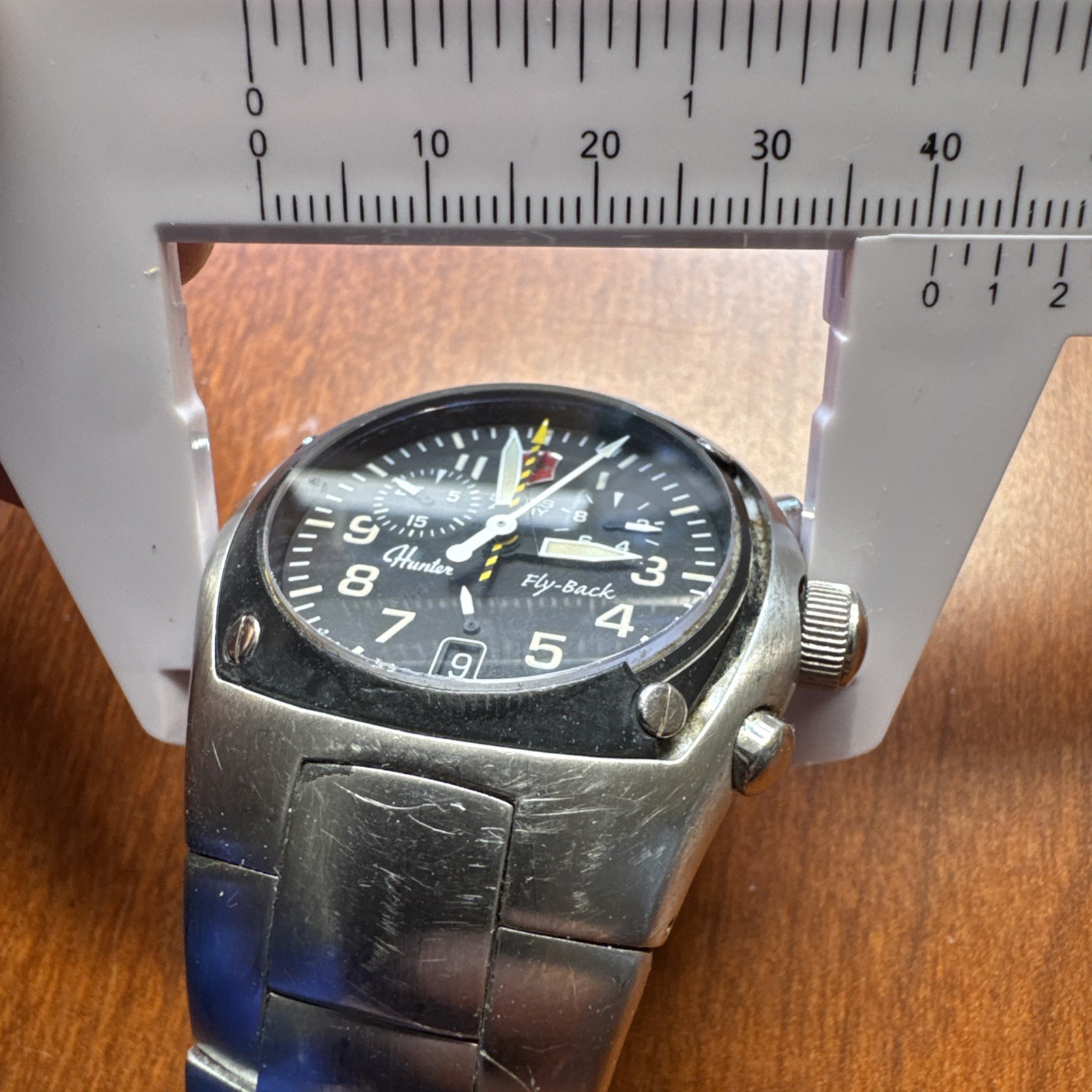 Swiss Army Hunter Flyback Chronograph Watch, WORKS RARE, read 41mm ETA 251 292