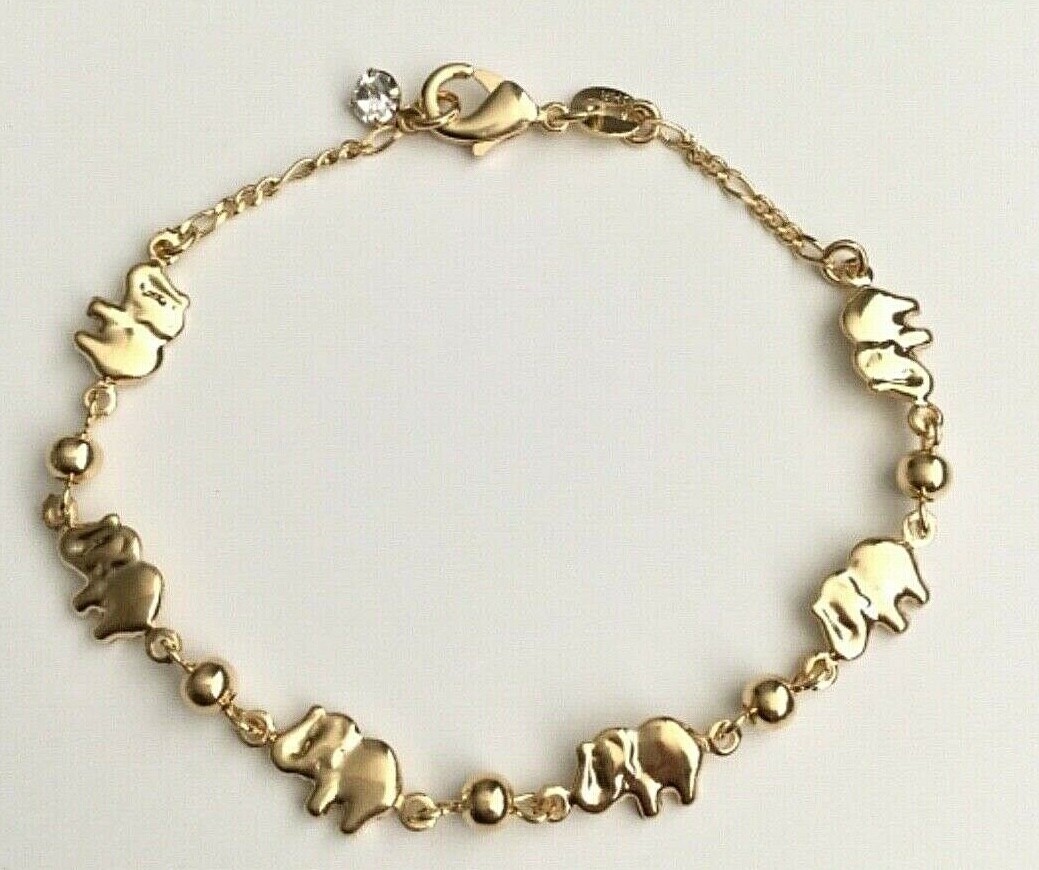 18K GOLD FILLED ELEPHANT ADULT BRACELET / PULSERA ELEFANTE ADULTO – BR2355