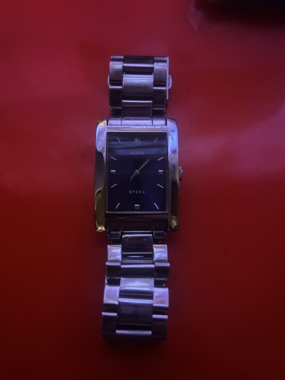 GUESS Steel universal Quartz Rectangular Black Dial Blue Face S-Steel