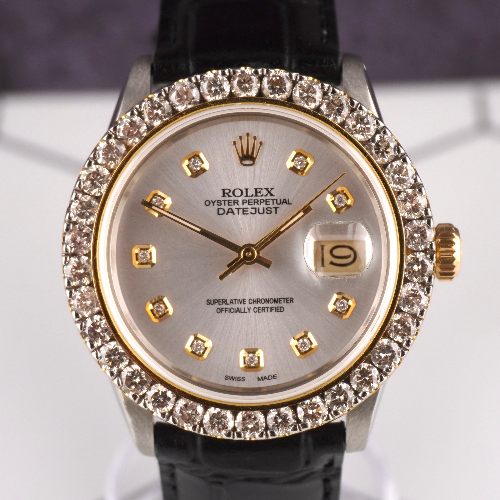 Rolex Datejust 36mm 2-Tone 2.25ct Silver Diamond Dial Men’s Watch
