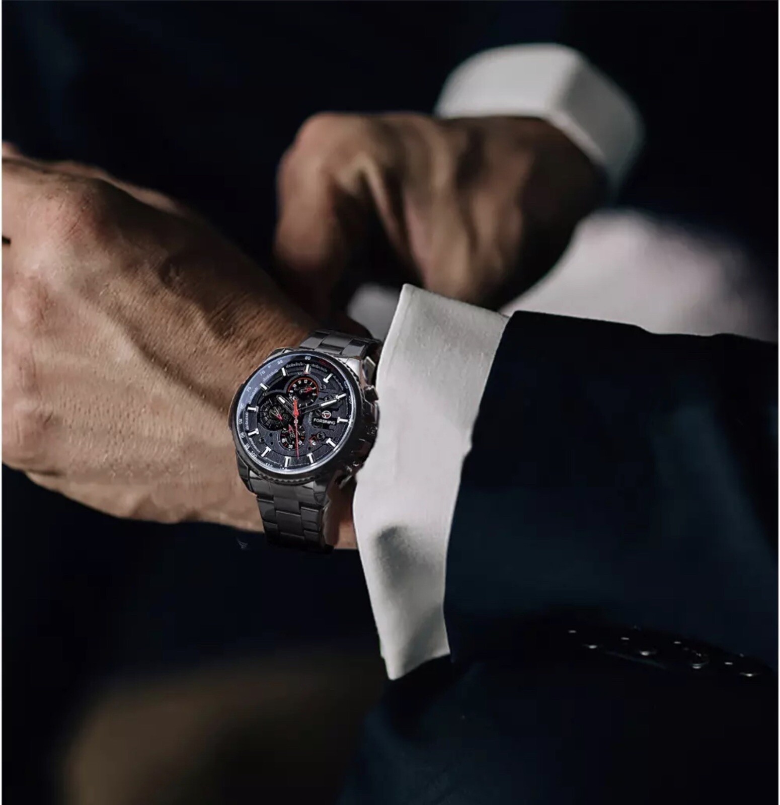 Big Self Winding Sport Watch. Day Month Date Waterproof Mens Watch Great Gift