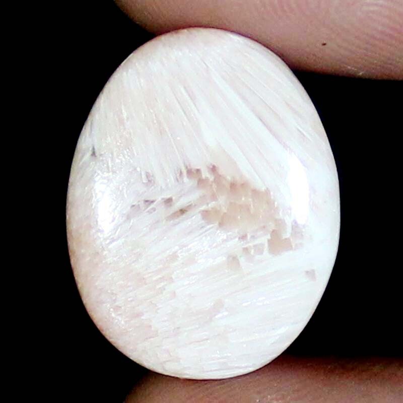 100%Natural Pink SCOLECITE OVAL Shape Cabochon Loose Gemstone 18X24X4mm 13.45CT