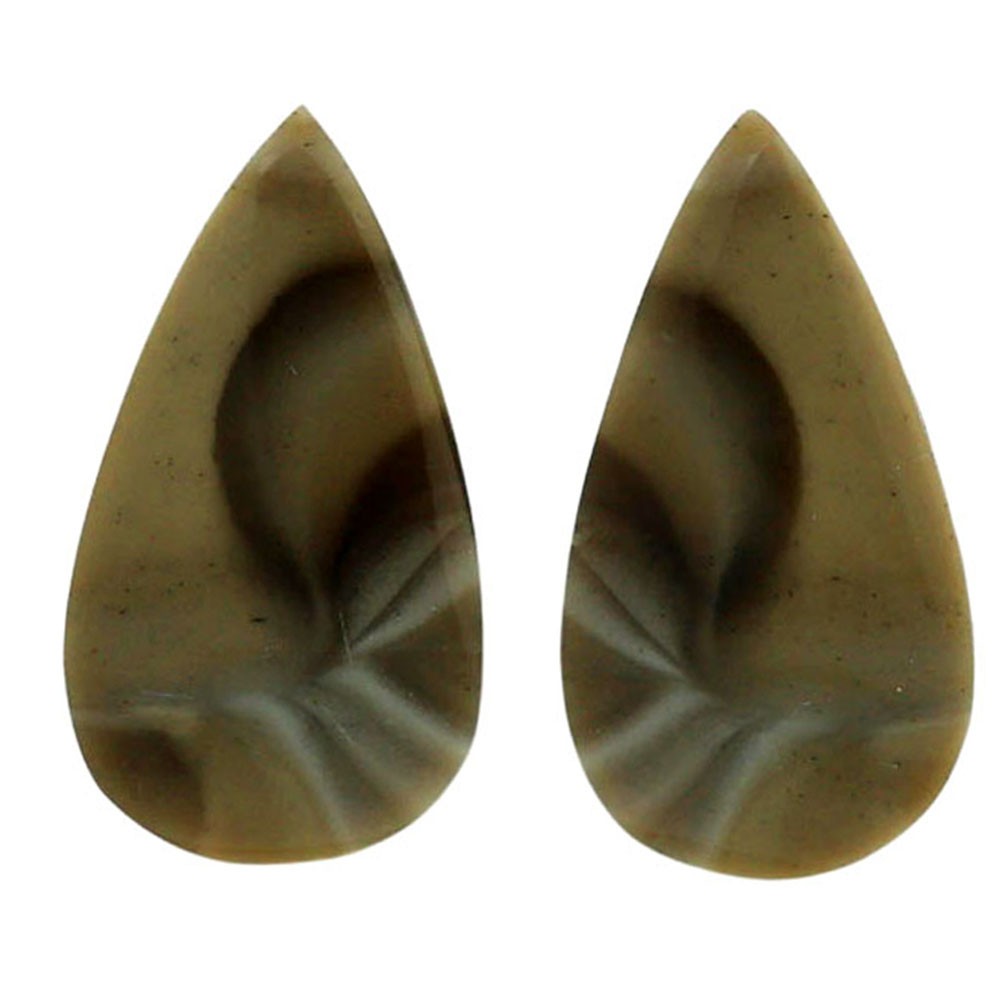 Natural Flint Stone Pair 13.3×24.5×4.3 mm Pear Shape Gemstone LS133-06987