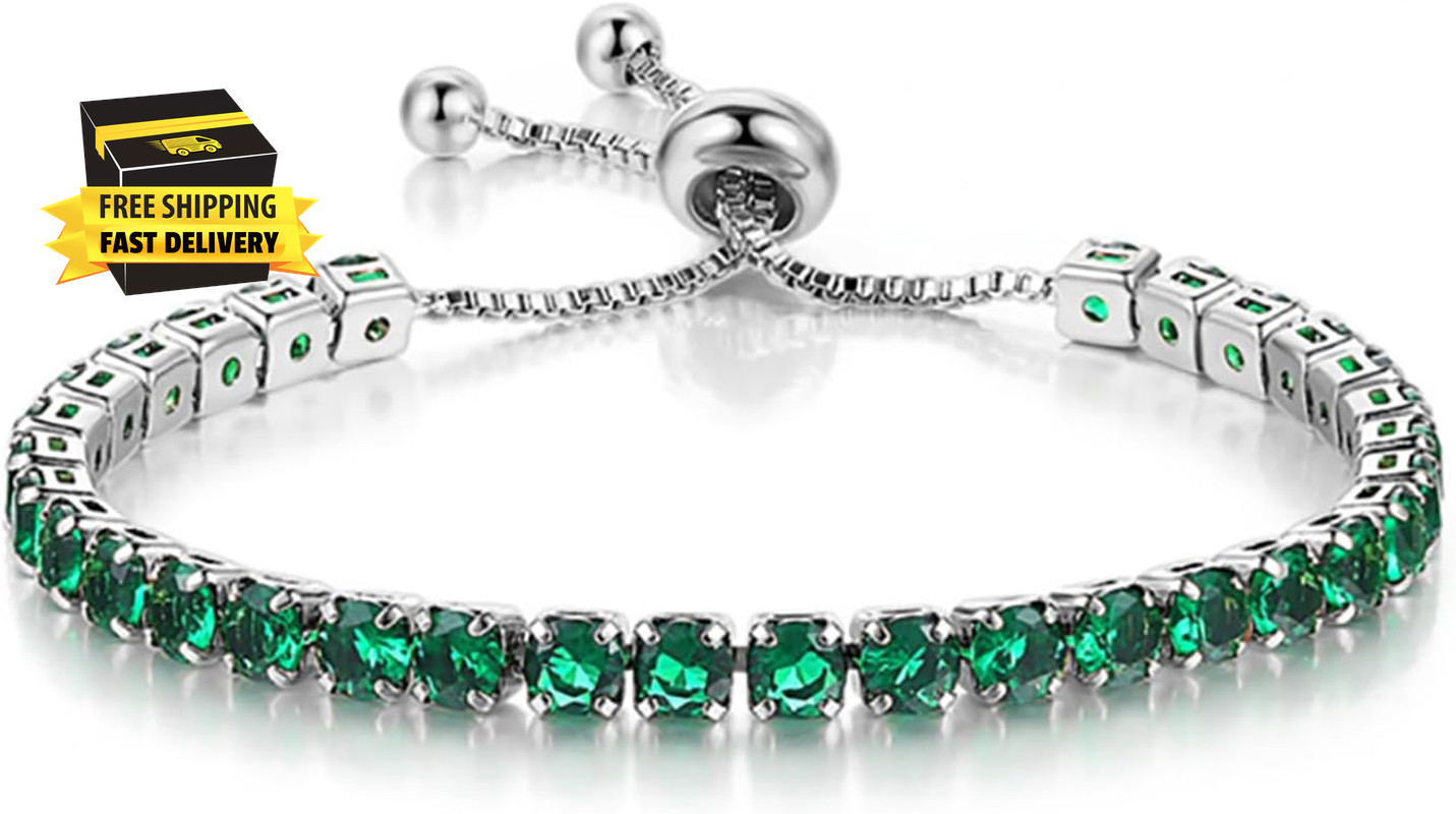 Tennis Bracelets, Tennis Bracelets for Women (Silver/Rose Glod/Green) | Made of