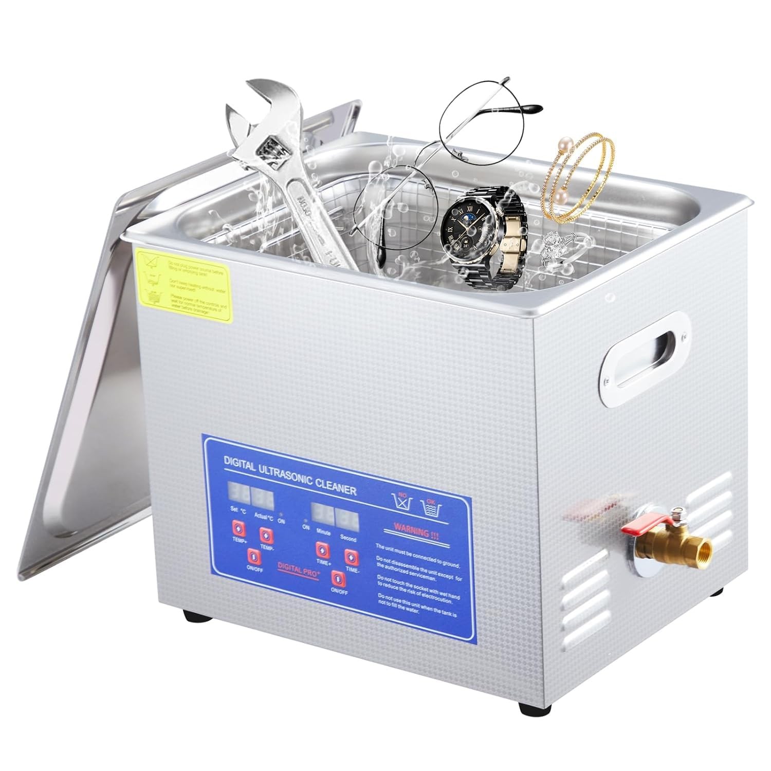 10L Digital Ultrasonic Cleaner with Timer & Heater，40kHz 240W Cleaning System…