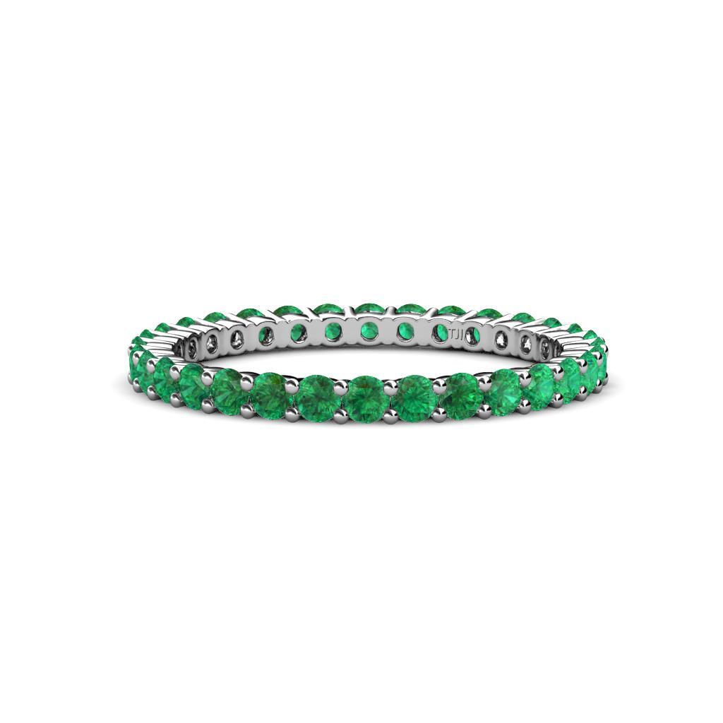 Emerald Common Prong Eternity Ring Stackable 2.30 mm 14K White Gold JP:19752