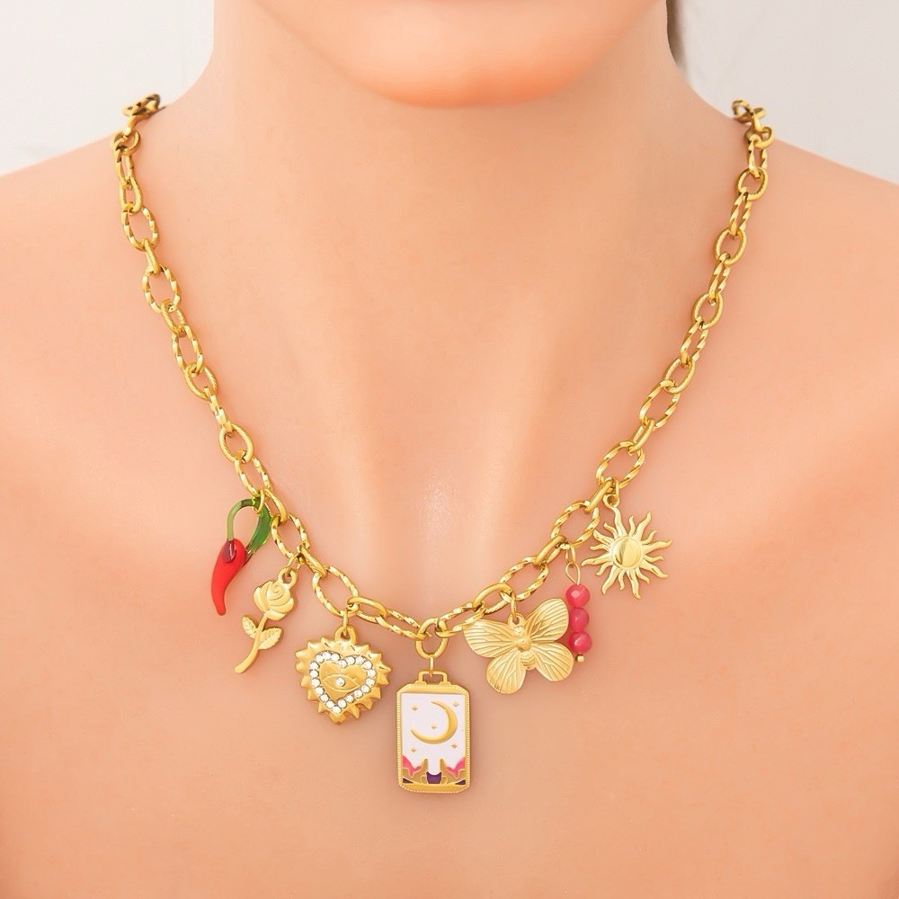 40+5cm Non Tarnishing 18K Boho Charm Necklace