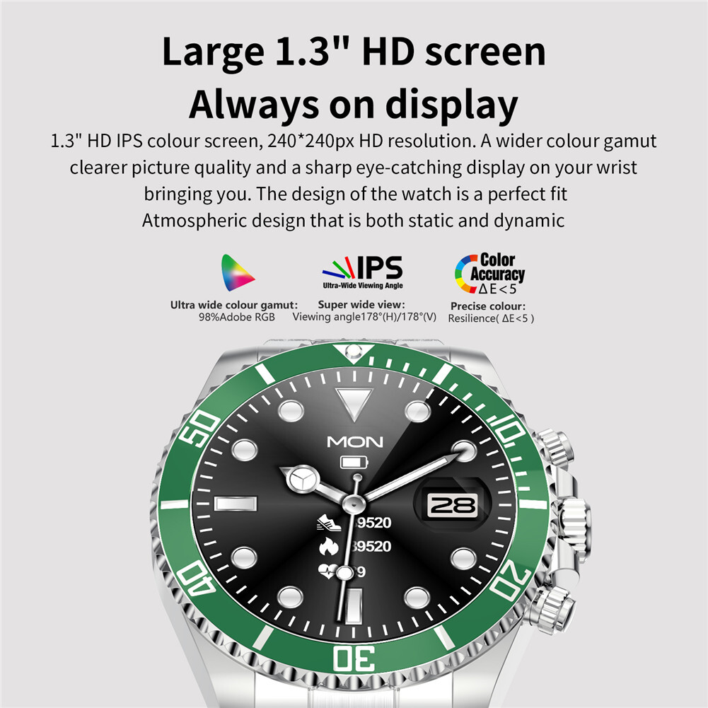 Men Smart Watch Luxury Sports Wristwatch Bluetooth Stainless Steel Smartwatch
