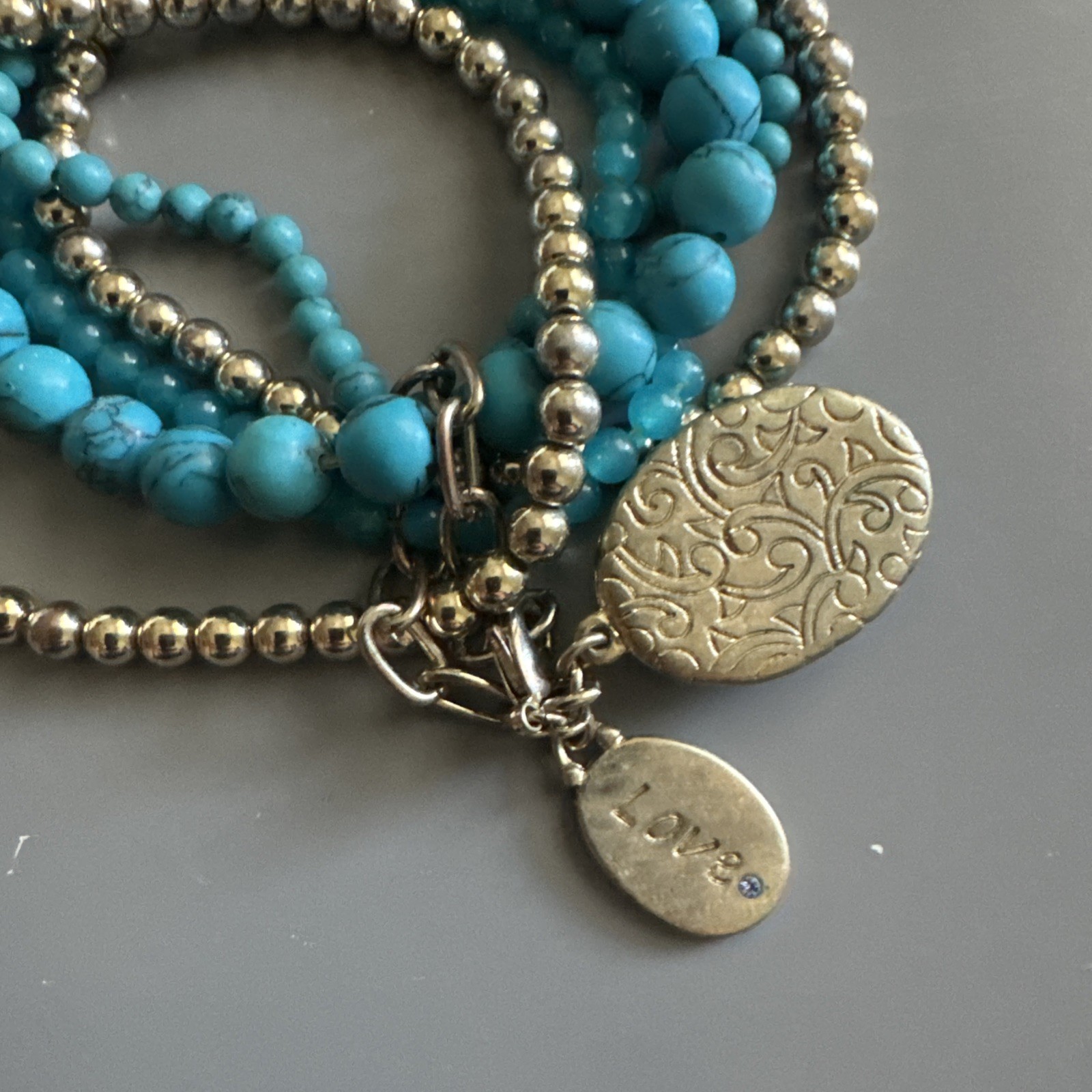 Multi-Bracelet Maribel Blue Aqua Color