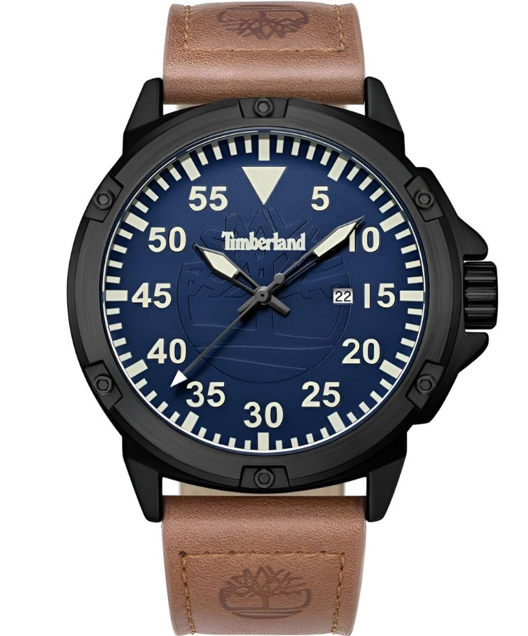 Timberland Classic Brown Leather Blue Dial Date Men’s Watch TDWGB9002803