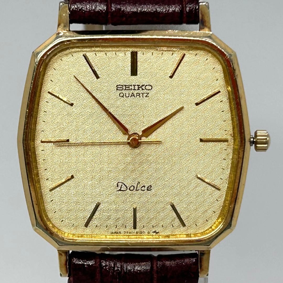 SEIKO Dolce 7731-5120 Gold Hexagon Men’s Qz Watch JAPAN Vintage 1985