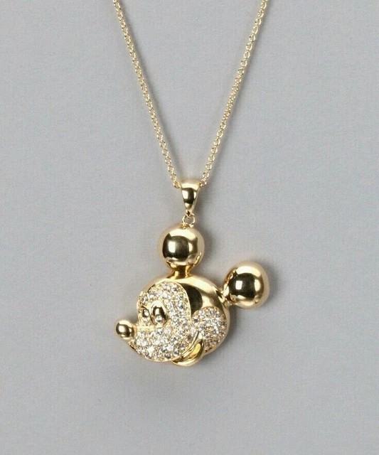 2Ct Round Lab Created Diamond MickeyMouse Cartoon Pendant 14K Yellow Gold Plated